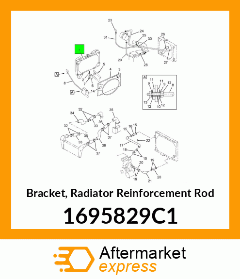 Bracket, Radiator Reinforcement Rod 1695829C1