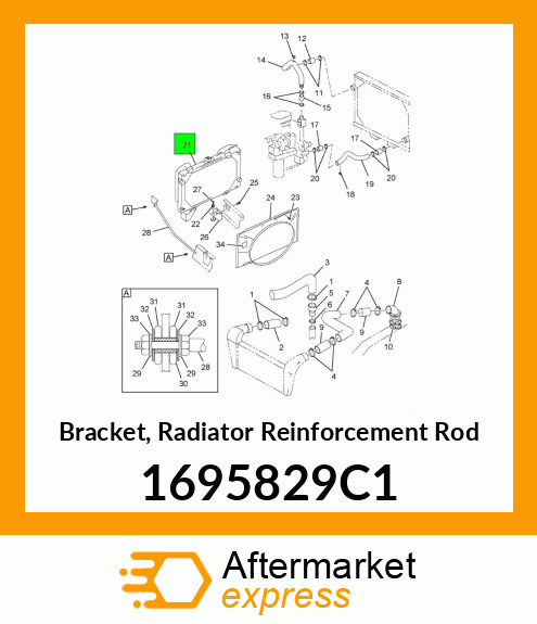 Bracket, Radiator Reinforcement Rod 1695829C1