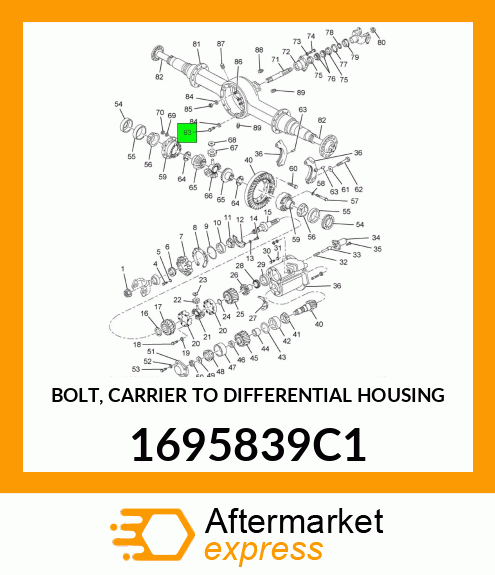 BOLT, CARRIER TO DIFFERENTIAL HOUSING 1695839C1