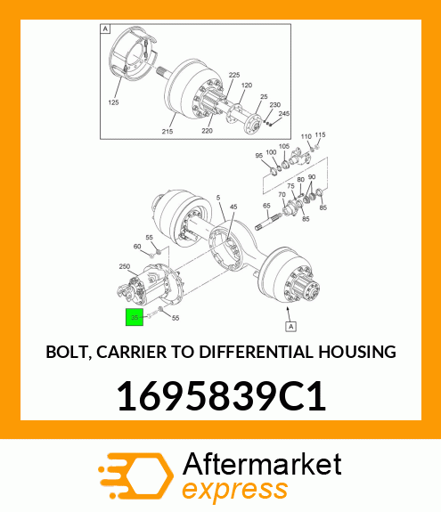 BOLT, CARRIER TO DIFFERENTIAL HOUSING 1695839C1