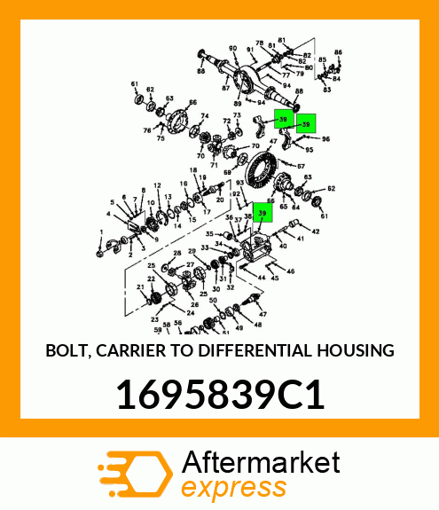 BOLT, CARRIER TO DIFFERENTIAL HOUSING 1695839C1