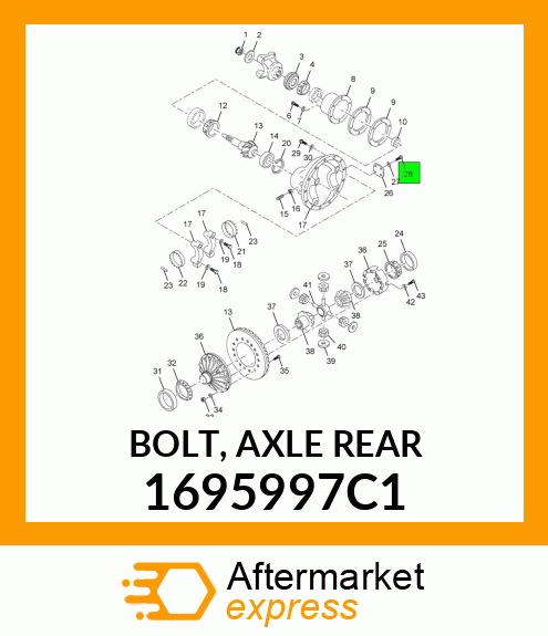 BOLT, AXLE REAR 1695997C1