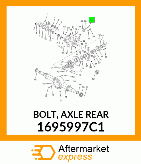 BOLT, AXLE REAR 1695997C1