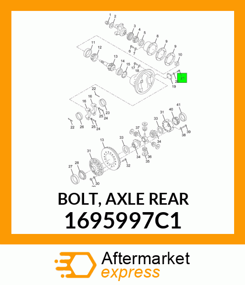 BOLT, AXLE REAR 1695997C1