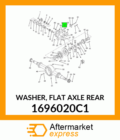 WASHER, FLAT AXLE REAR 1696020C1