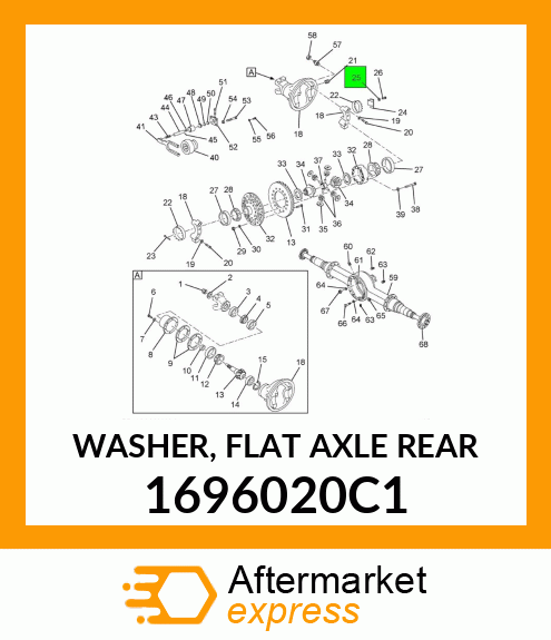 WASHER, FLAT AXLE REAR 1696020C1