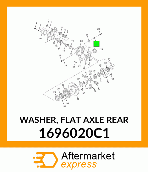 WASHER, FLAT AXLE REAR 1696020C1