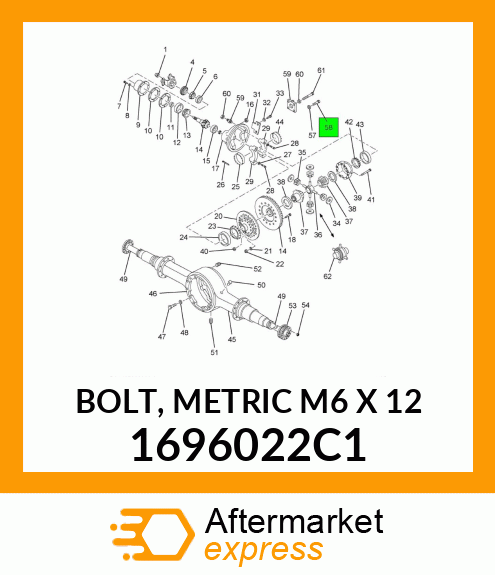 BOLT, METRIC M6 X 12 1696022C1