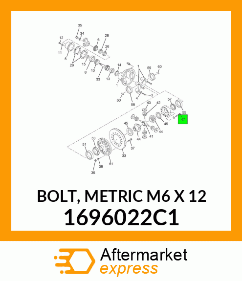 BOLT, METRIC M6 X 12 1696022C1