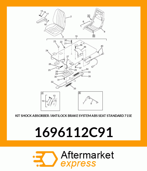 KIT SHOCK ABSORBER /ANTILOCK BRAKE SYSTEM ABS SEAT STANDARD 715E 1696112C91