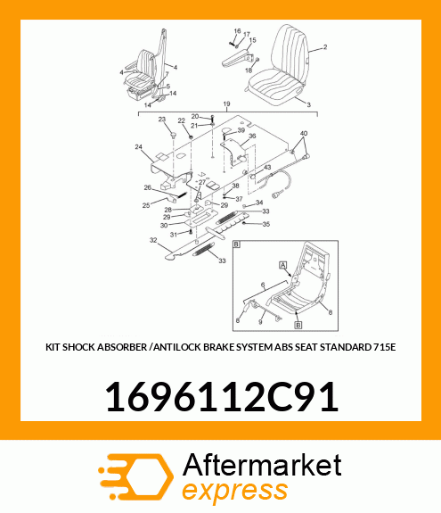 KIT SHOCK ABSORBER /ANTILOCK BRAKE SYSTEM ABS SEAT STANDARD 715E 1696112C91