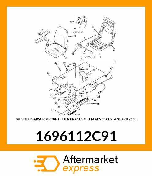 KIT SHOCK ABSORBER /ANTILOCK BRAKE SYSTEM ABS SEAT STANDARD 715E 1696112C91