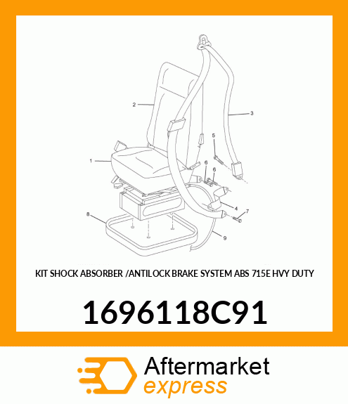 KIT SHOCK ABSORBER /ANTILOCK BRAKE SYSTEM ABS 715E HVY DUTY 1696118C91