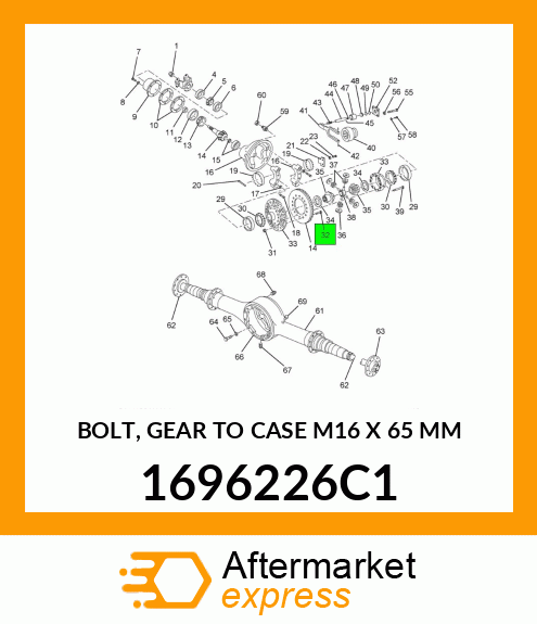 BOLT, GEAR TO CASE M16 X 65 MM 1696226C1