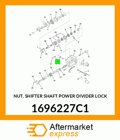 NUT, SHIFTER SHAFT POWER DIVIDER LOCK 1696227C1