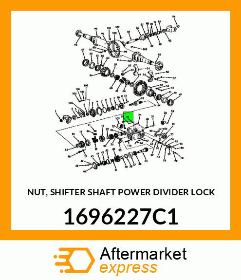 NUT, SHIFTER SHAFT POWER DIVIDER LOCK 1696227C1