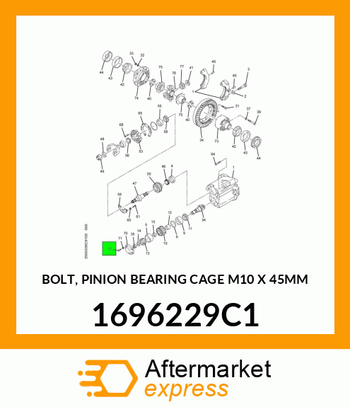 BOLT, PINION BEARING CAGE M10 X 45MM 1696229C1