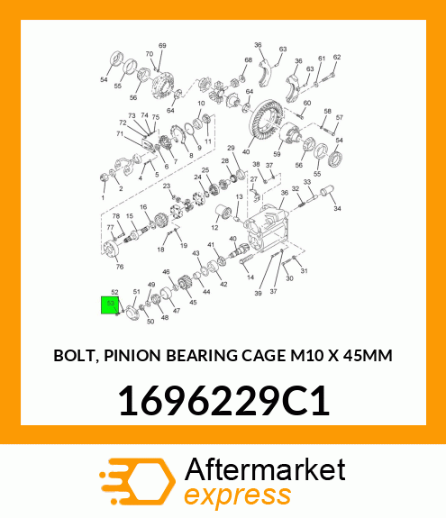 BOLT, PINION BEARING CAGE M10 X 45MM 1696229C1