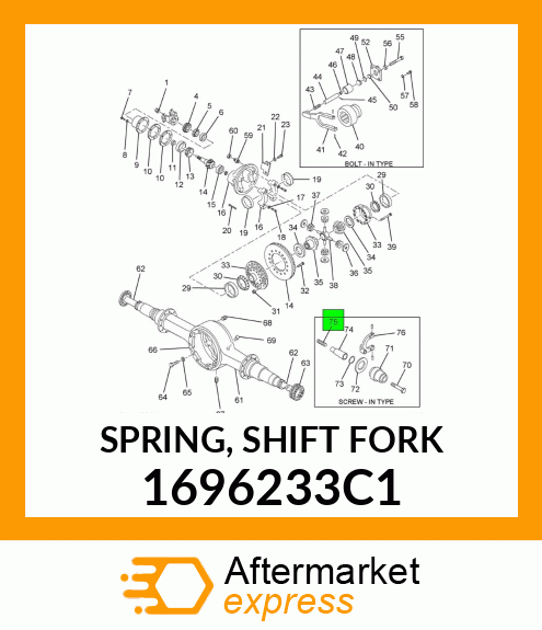 SPRING, SHIFT FORK 1696233C1