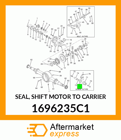 SEAL, SHIFT MOTOR TO CARRIER 1696235C1