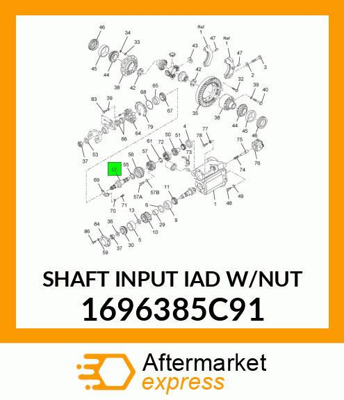 SHAFT INPUT IAD W/NUT 1696385C91