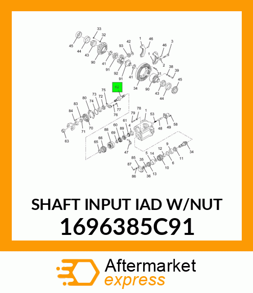 SHAFT INPUT IAD W/NUT 1696385C91