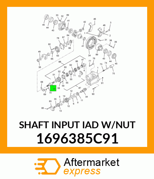 SHAFT INPUT IAD W/NUT 1696385C91