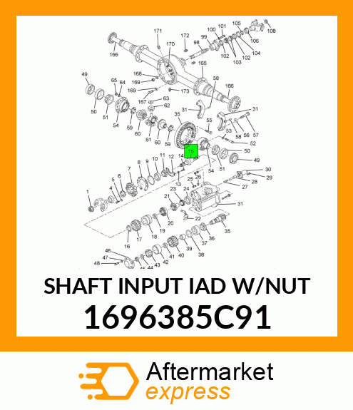 SHAFT INPUT IAD W/NUT 1696385C91