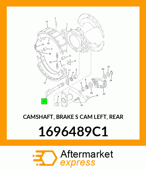 CAMSHAFT, BRAKE "S" CAM LEFT, REAR 1696489C1