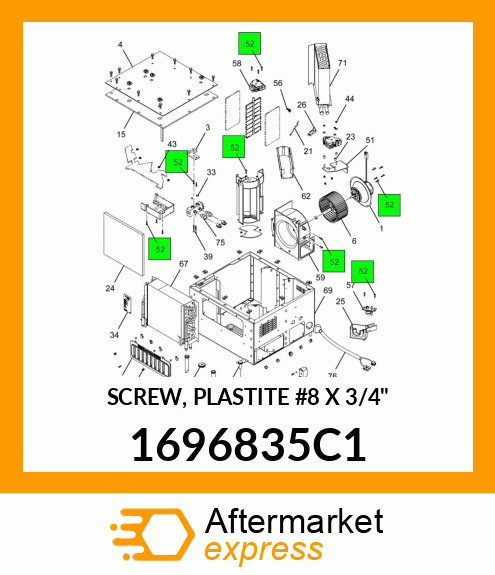 SCREW, PLASTITE #8 X 3/4" 1696835C1