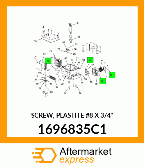 SCREW, PLASTITE #8 X 3/4" 1696835C1