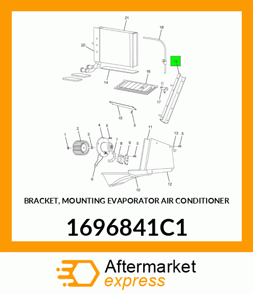 BRACKET, MOUNTING EVAPORATOR AIR CONDITIONER 1696841C1