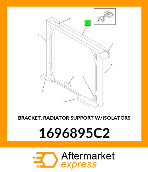 BRACKET, RADIATOR SUPPORT W/ISOLATORS 1696895C2