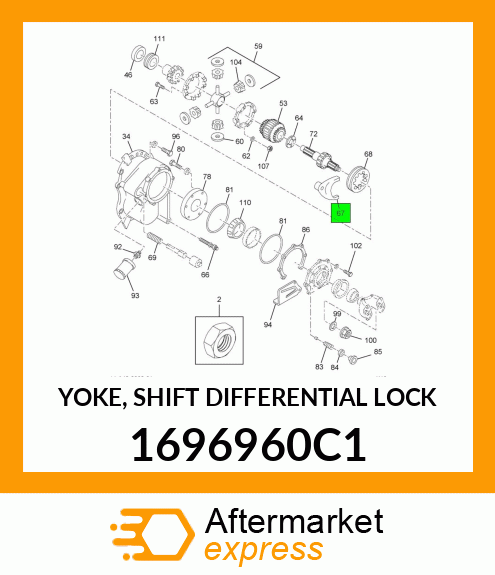 YOKE, SHIFT DIFFERENTIAL LOCK 1696960C1