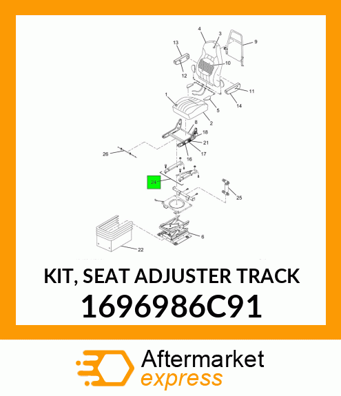 KIT, SEAT ADJUSTER TRACK 1696986C91