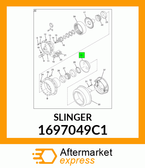 SLINGER, OIL REAR BRAKE DRUM 1697049C1