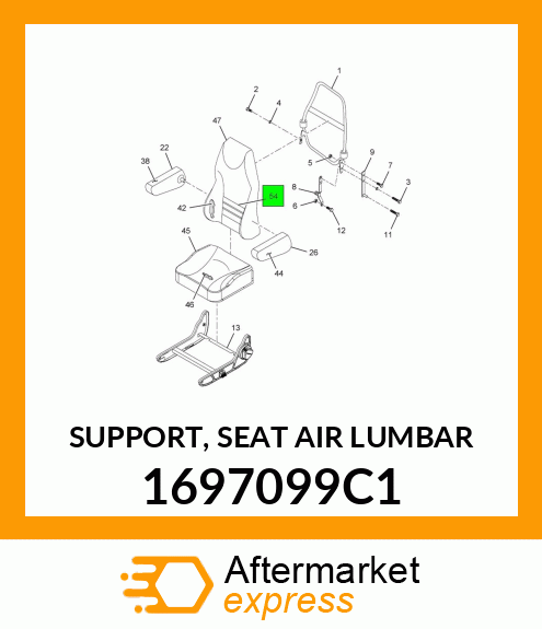 SUPPORT, SEAT AIR LUMBAR 1697099C1