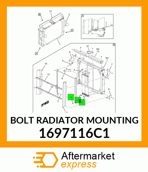 BOLT RADIATOR MOUNTING 1697116C1