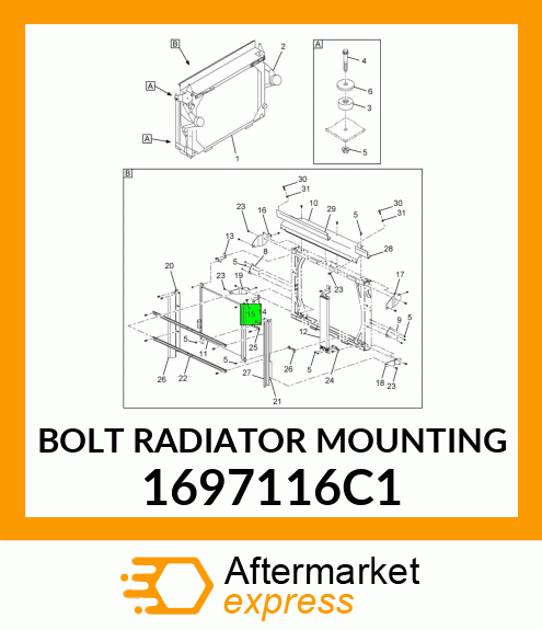 BOLT RADIATOR MOUNTING 1697116C1