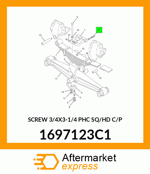 SCREW 3/4X3-1/4 PHC SQ/HD C/P 1697123C1