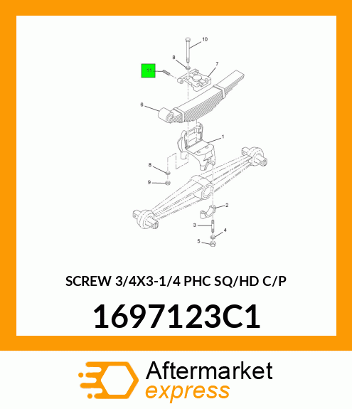 SCREW 3/4X3-1/4 PHC SQ/HD C/P 1697123C1