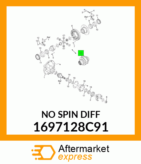 DIFFERENTIAL ASSEMBLY W/NO SPIN 14ADN 1697128C91