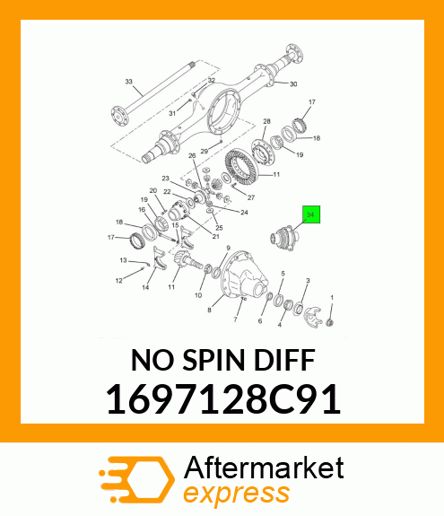 DIFFERENTIAL ASSEMBLY W/NO SPIN 14ADN 1697128C91