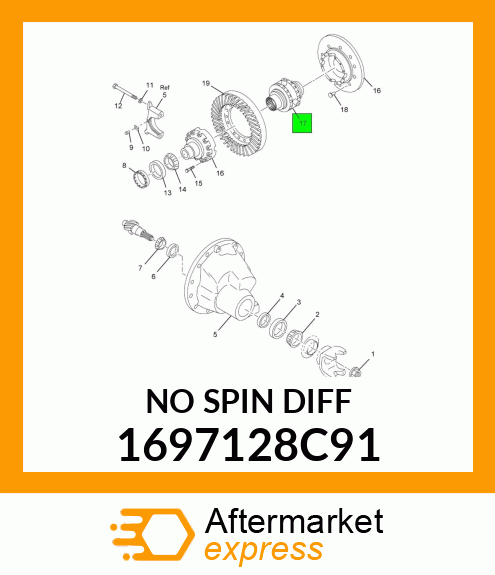 DIFFERENTIAL ASSEMBLY W/NO SPIN 14ADN 1697128C91