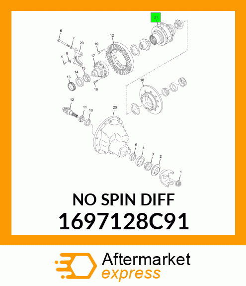 DIFFERENTIAL ASSEMBLY W/NO SPIN 14ADN 1697128C91