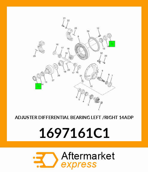 ADJUSTER DIFFERENTIAL BEARING LEFT /RIGHT 14ADP 1697161C1