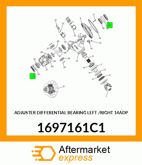 ADJUSTER DIFFERENTIAL BEARING LEFT /RIGHT 14ADP 1697161C1