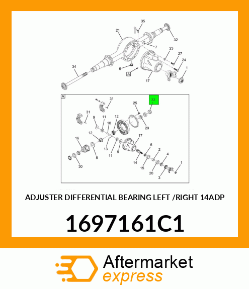 ADJUSTER DIFFERENTIAL BEARING LEFT /RIGHT 14ADP 1697161C1