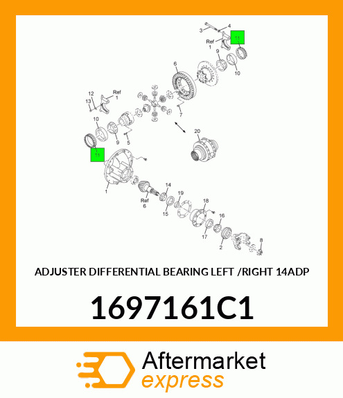 ADJUSTER DIFFERENTIAL BEARING LEFT /RIGHT 14ADP 1697161C1