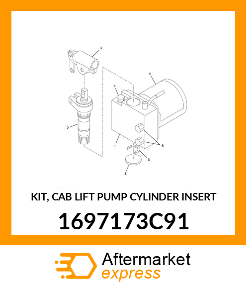 KIT, CAB LIFT PUMP CYLINDER INSERT 1697173C91